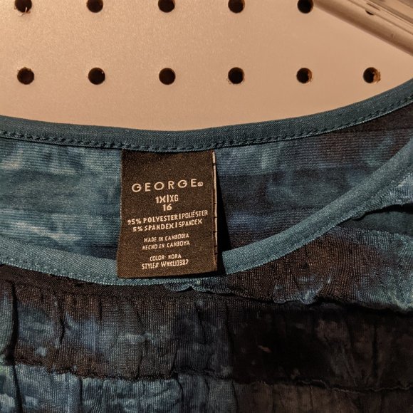 Blue Ruffle stretch top - George size 16/1X - Picture 2 of 5